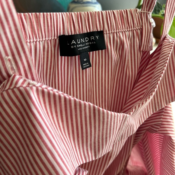 Laundry by Shelli Segal Striped Red Nautical Off Shoulder Bow Blouse Size 10 - Picture 2 of 15